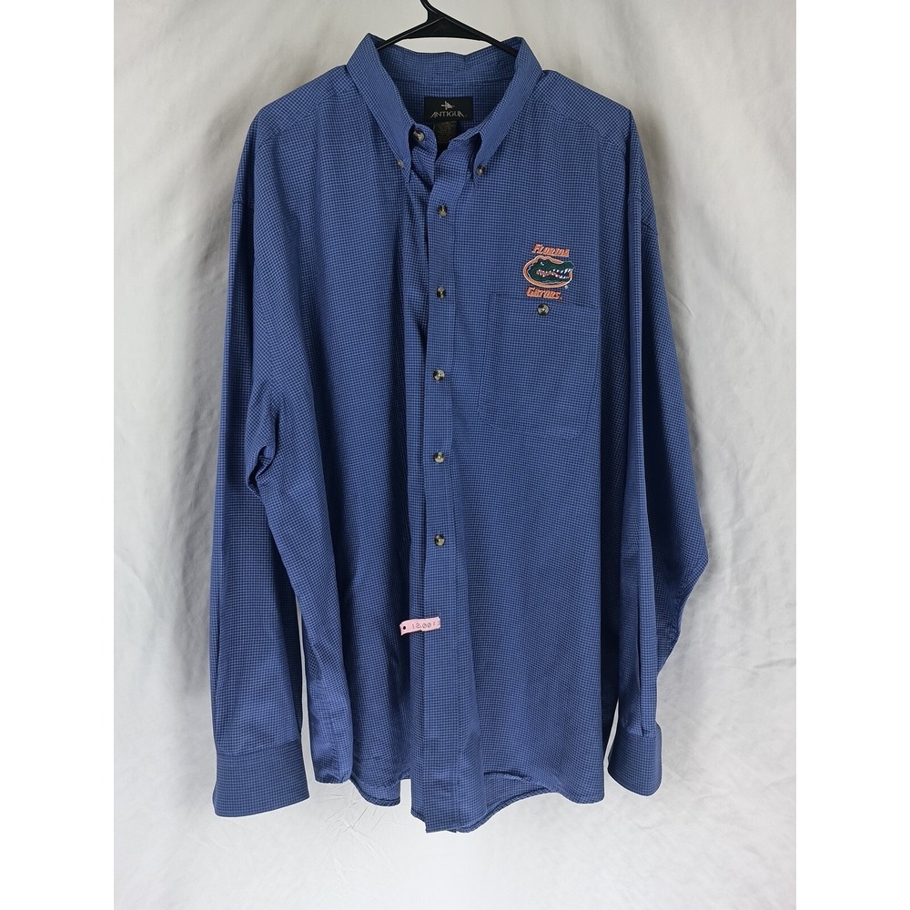 Antigua Florida Gators NCAA ‎ Button Up Blue  Men's Size XXL